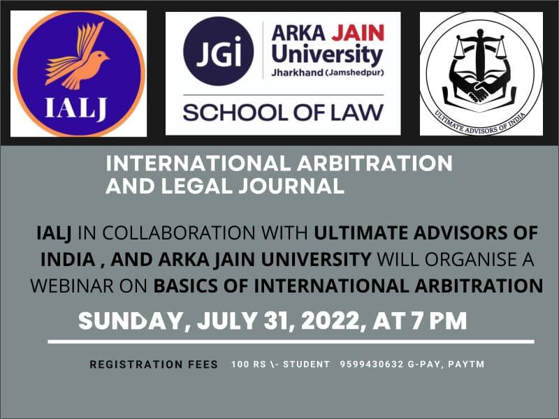 Webinar On Basics Of International Arbitration