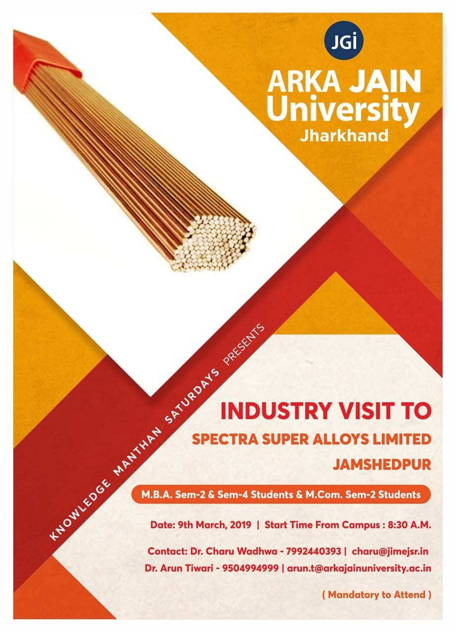 Industry Visit to Spectra Super Alloys Ltd 9th March 2019