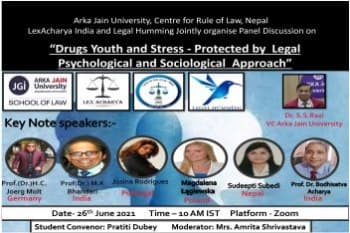 Discussion on Drugs Youth and Stress- Protected By Legal Psychological and Sociological Approch