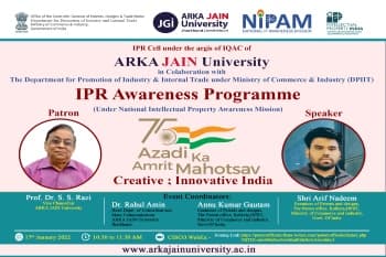 IPR Awareness Programme : Creative Innovative India