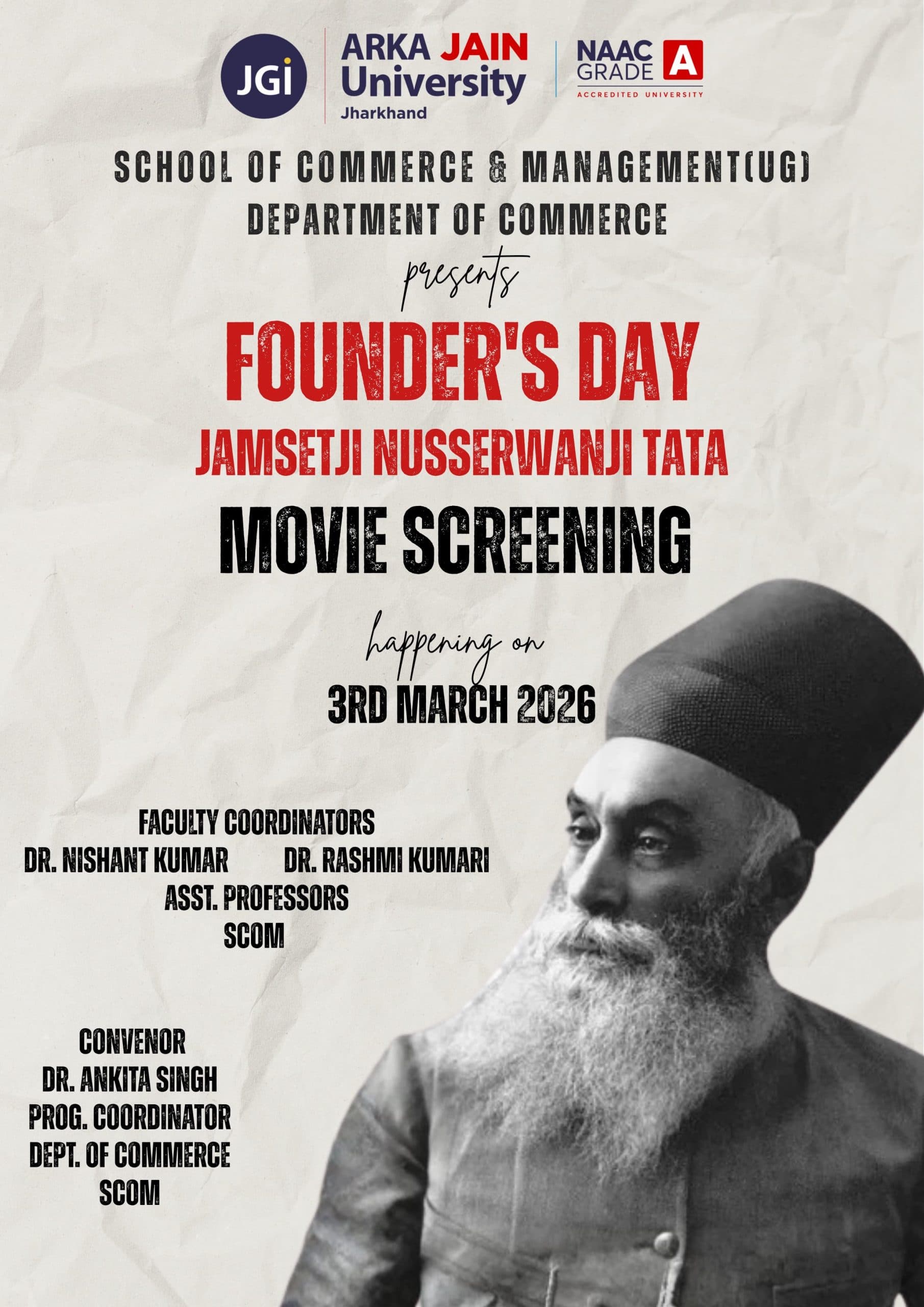 Founder’s Day Jamsetji Nusserwanji Tata Movie Screening