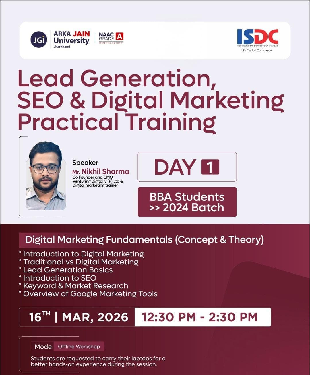 Lead Generation, SEO & Digital Marketing Practical Session