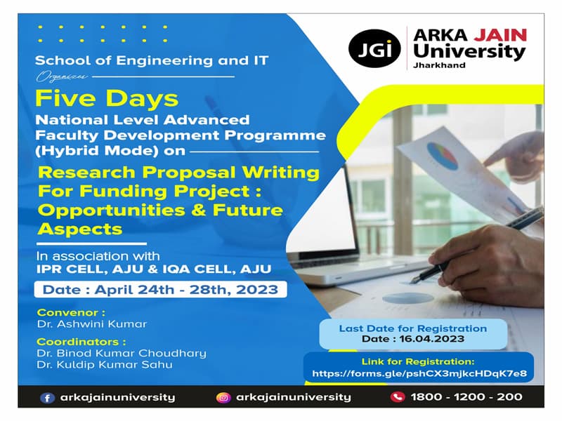 FDP On Research Proposal Writing For Funding Project : Opportunities & Future Aspects