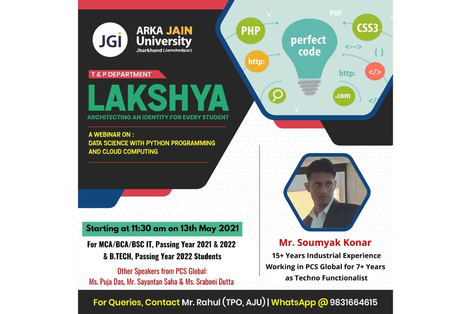 A Webinar On Data Science With Python Programming & Cloud Computing