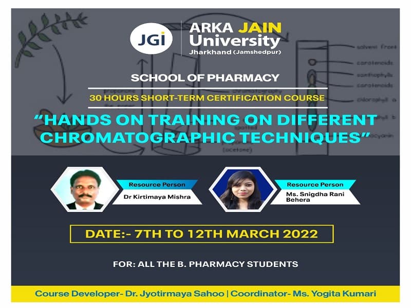 Short Term Certification Course On Hands On Training On Different Chromatographic Techniques