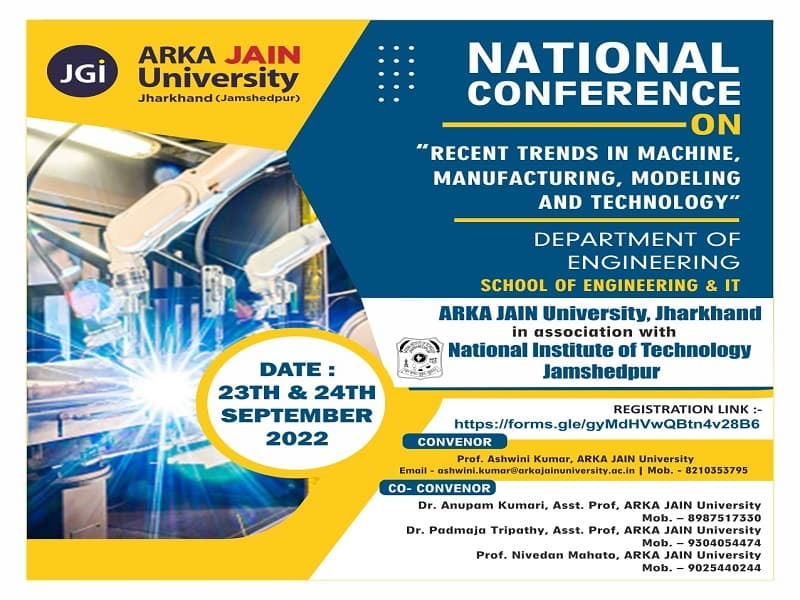 National Conference on “Recent Trends in Machine, Manufacturing, Modeling and Technology”
