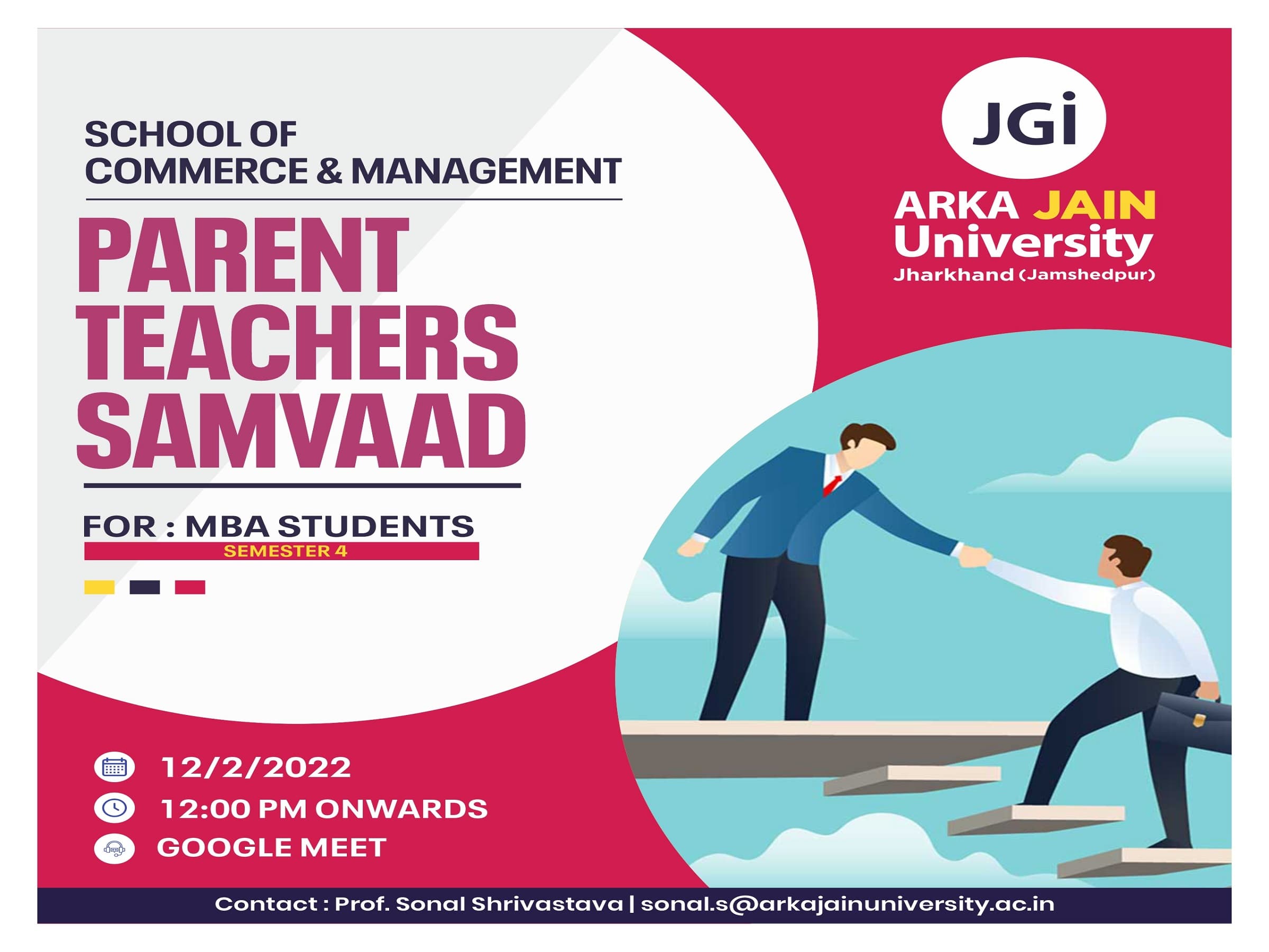 Parent Teachers Samvaad for MBA Sem IV