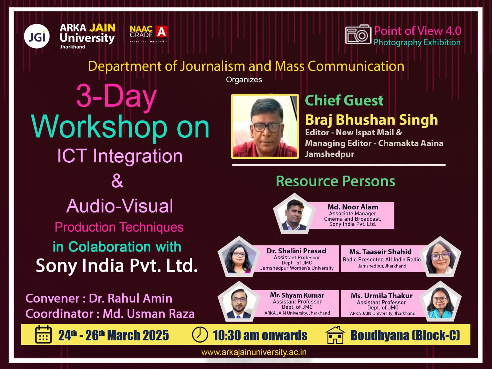3- Day Workshop on ICT Integration & Audio-Visual