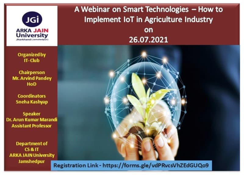 Webinar on Smart Technologies – How To Implement IoT In Agriculture Industry