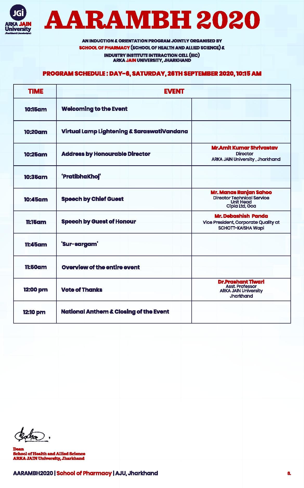 Induction & Orientation Program By School Of Pharmacy