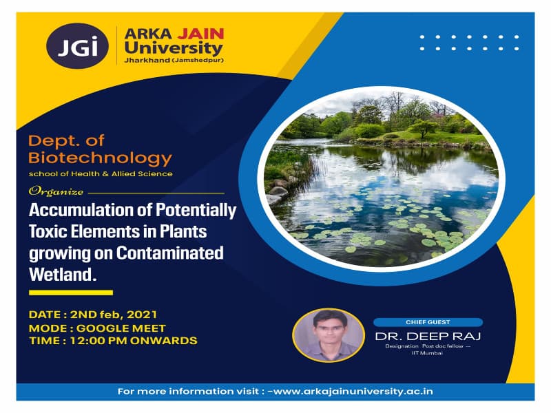 Webinar On Accumulation Of Potentially Toxic Elements In Plants Growing On Contaminated Wetlands