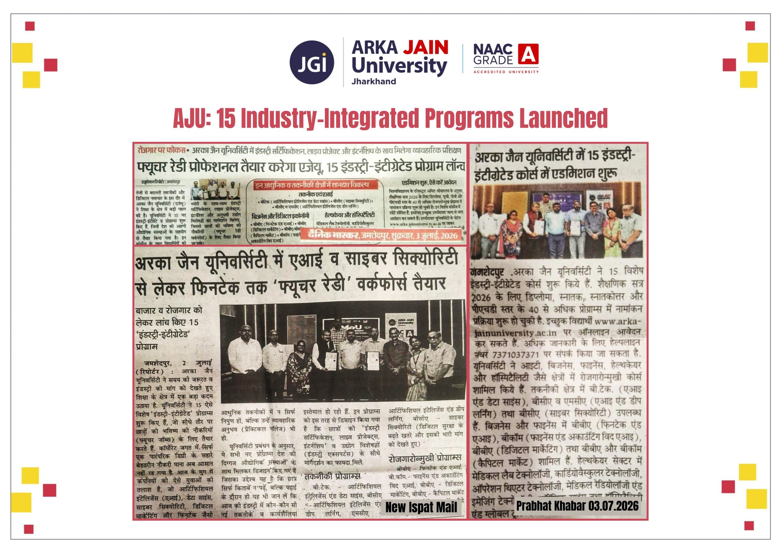 AJU: 15 Industry-Integrated Programs Launched