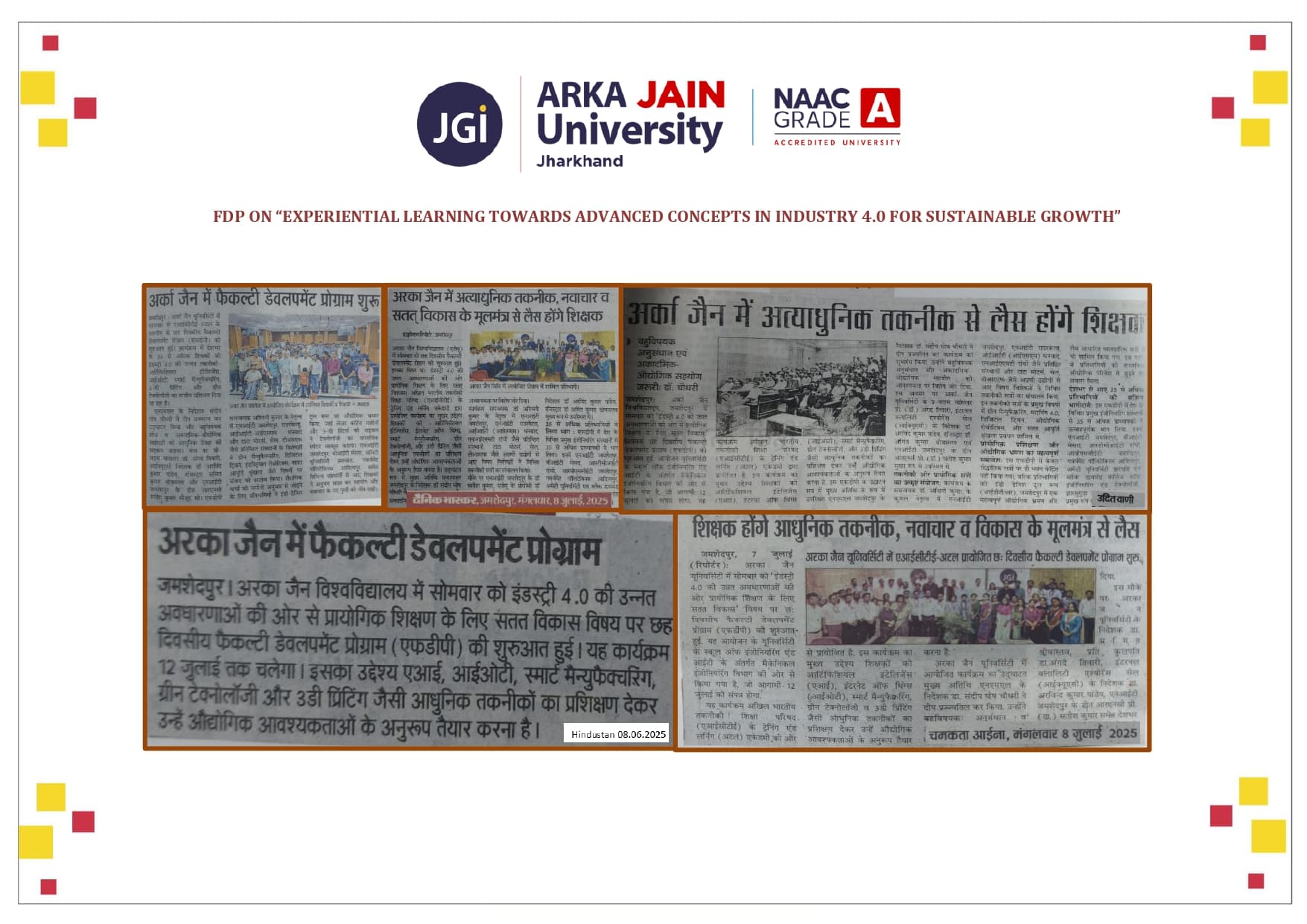 Fdp on “Experiential Learning Towards Advanced Concepts in Industry 4.0 For Sustainable Growth”