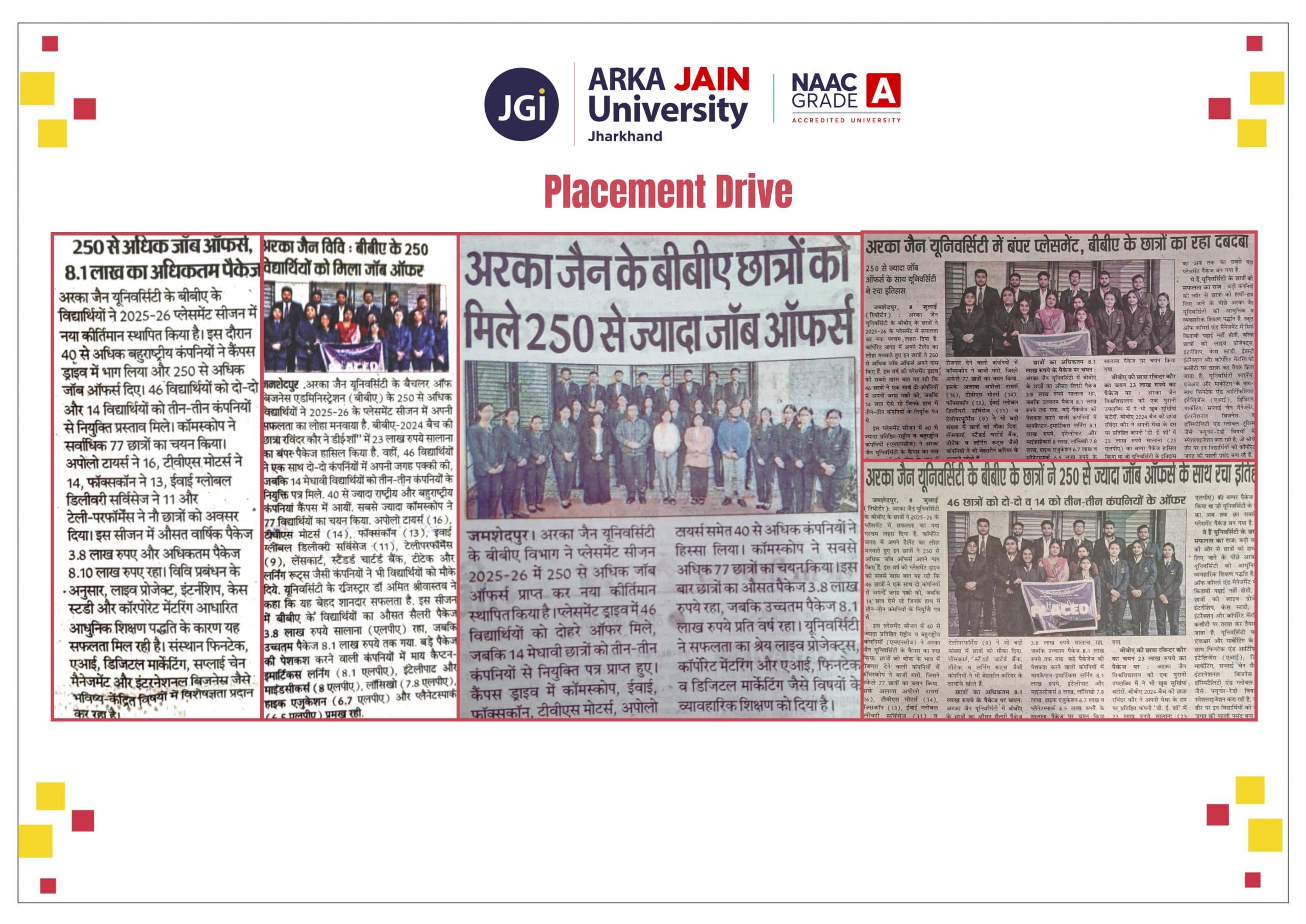 Placement Drive of BBA Students
