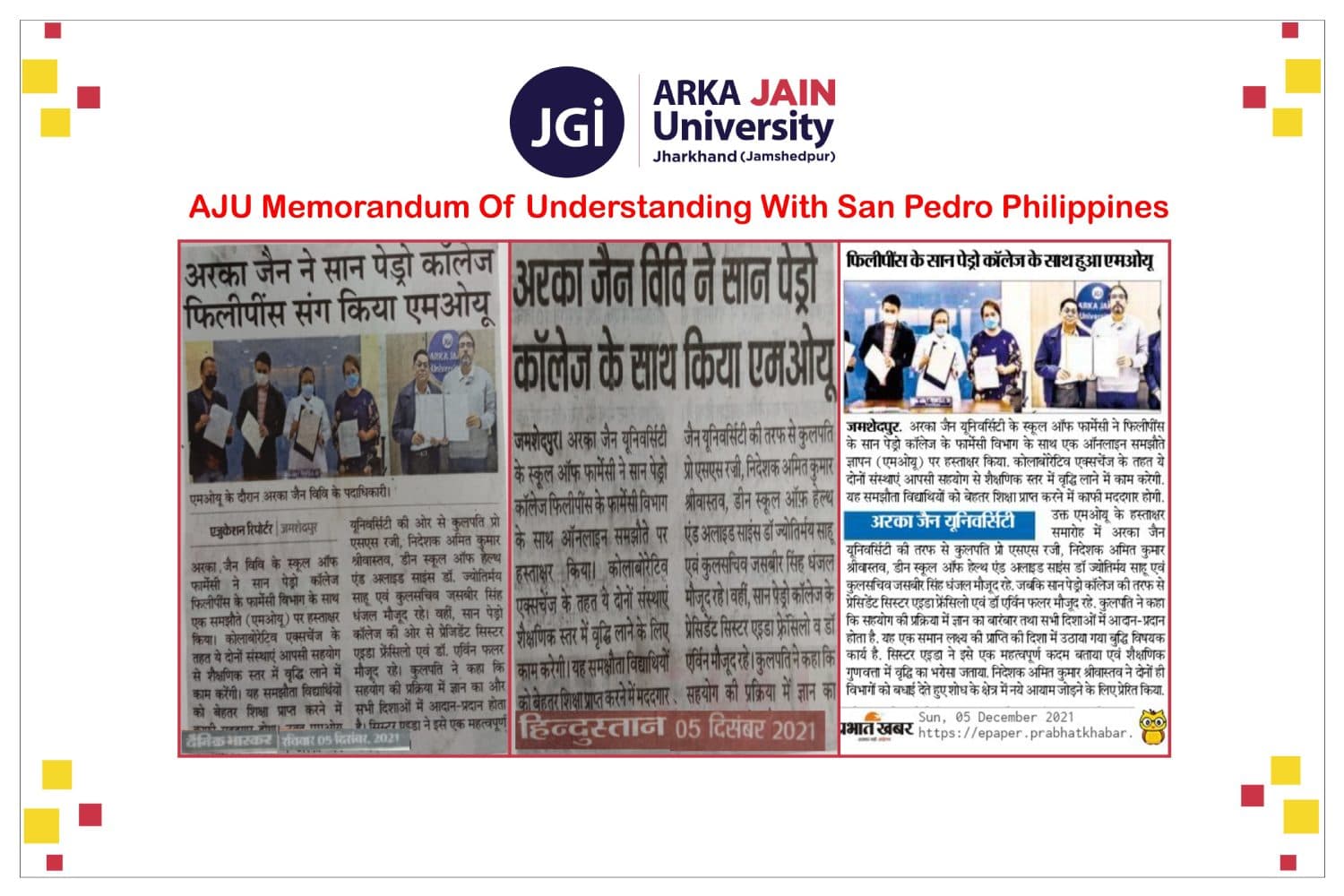 AJU Memorandum Of Understanding With San Pedro Philippines