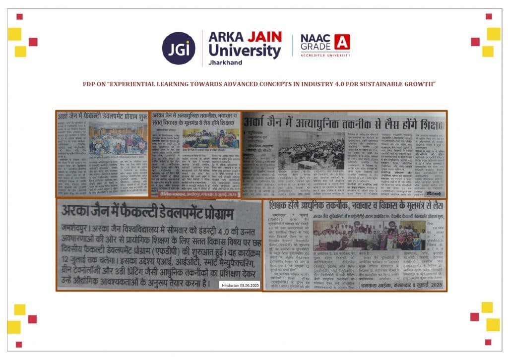 FDP on “Experiential Learning Towards Advanced Concepts in Industry 4.0 for Sustainable Growth”