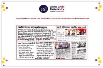 Namya Foundation Shows the Film 'Kashmir Files' to the students of Journalism and Mass Communication