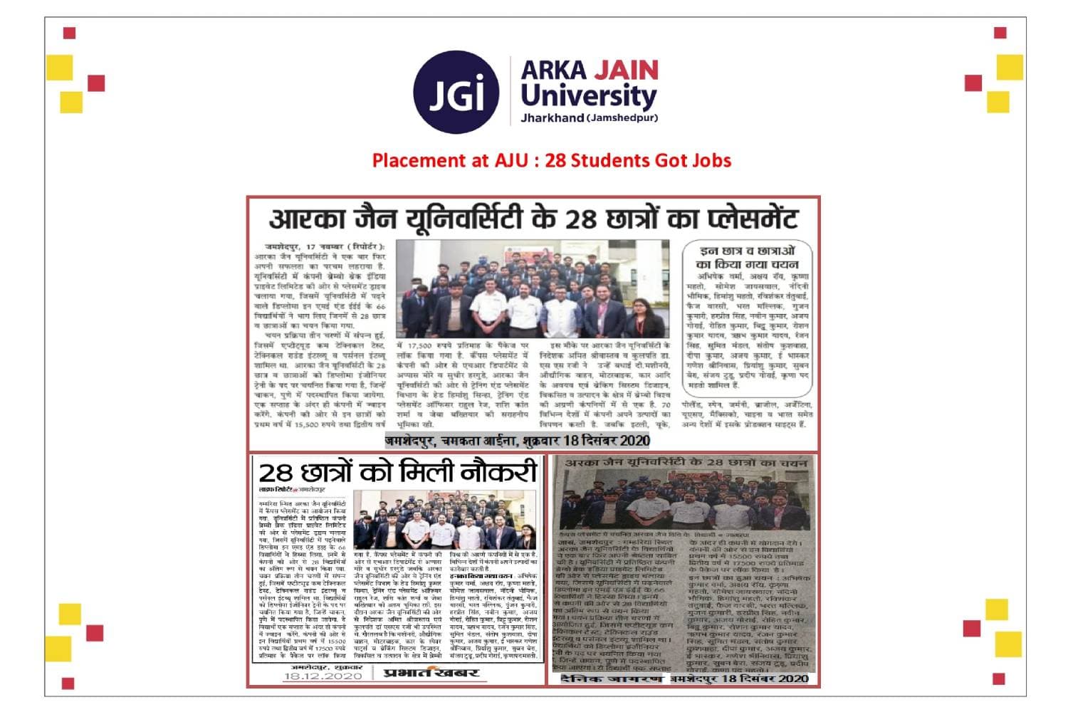 Placement Drive | Placement at AJU : 28 students Got Job