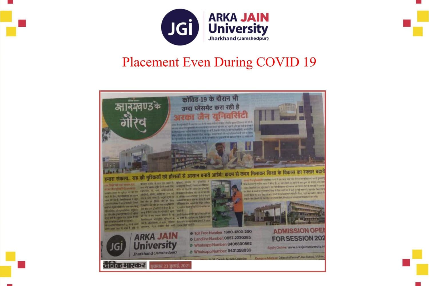 Placement Even During COVID 19