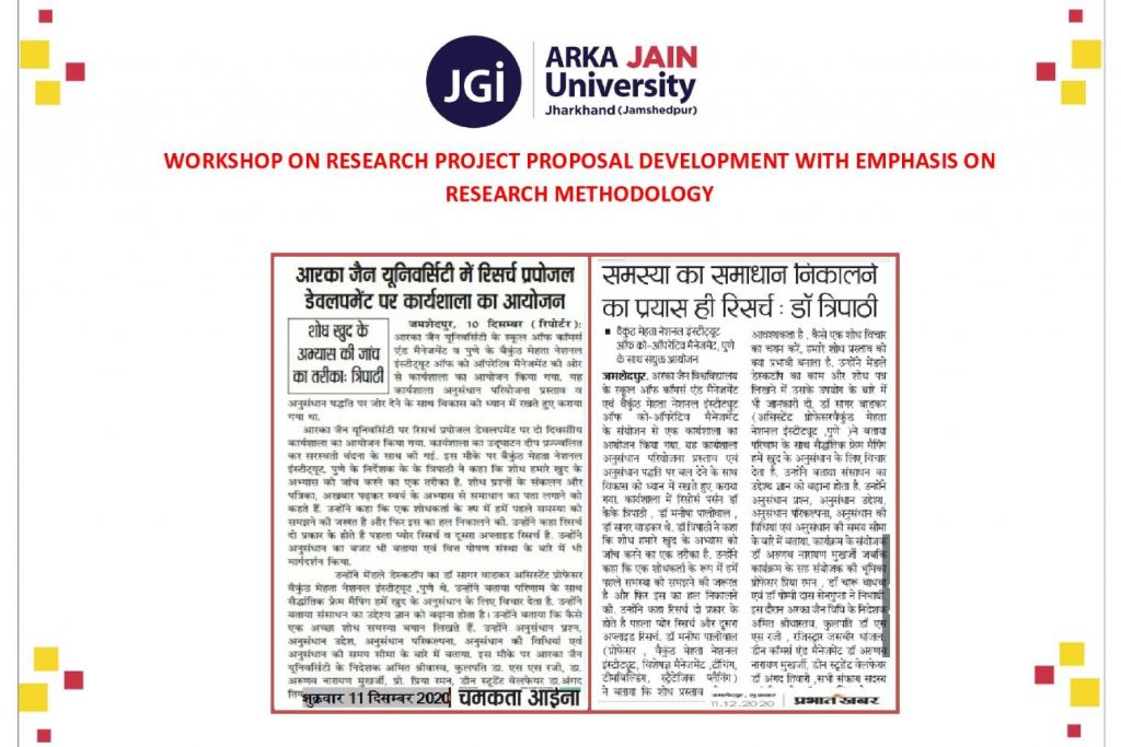 “Workshop On Research Project Proposal Development With Emphasis On ...