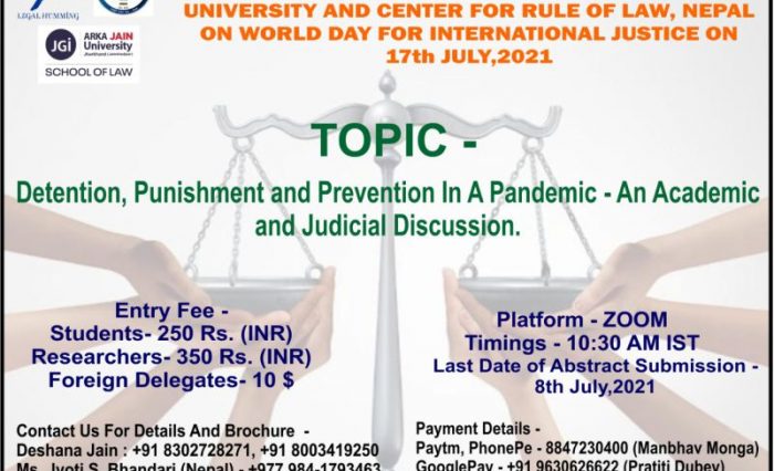 An Academic and Judicial Discussion on Detention, Punishment and Prevention In a Pandemic