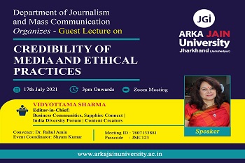 Guest Lecture on 'Credibility of Media and Ethical Practices' poster 350x233 size