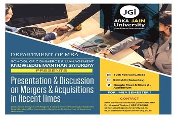 Presentation &Discussion on Mergers& Acquisitions in Recent Times