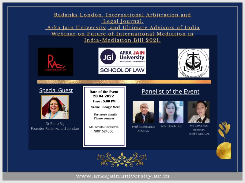 Webinar On Future Of International Mediation In India Mediation Bill 