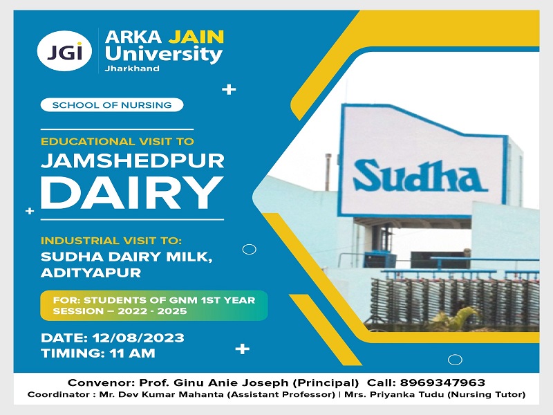 Educational Visit to Jamshedpur Sudha Dairy ARKA JAIN UNIVERSITY