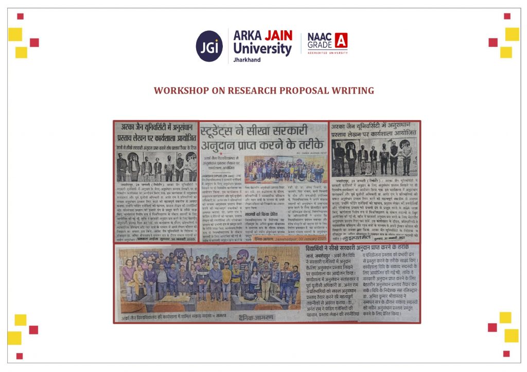 Workshop On Research Proposal Writing – ARKA JAIN UNIVERSITY