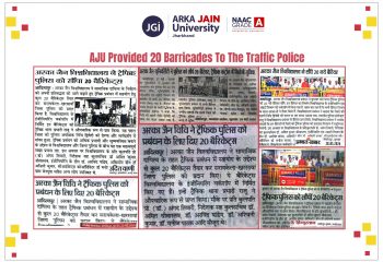 AJU Provided 20 Barricades To The Traffic Police