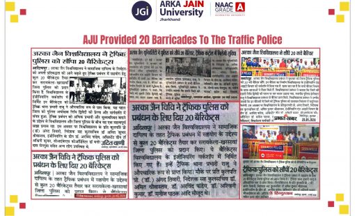 AJU Provided 20 Barricades To The Traffic Police