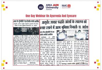 One Day Webinar On Ayurveda And Eyecare